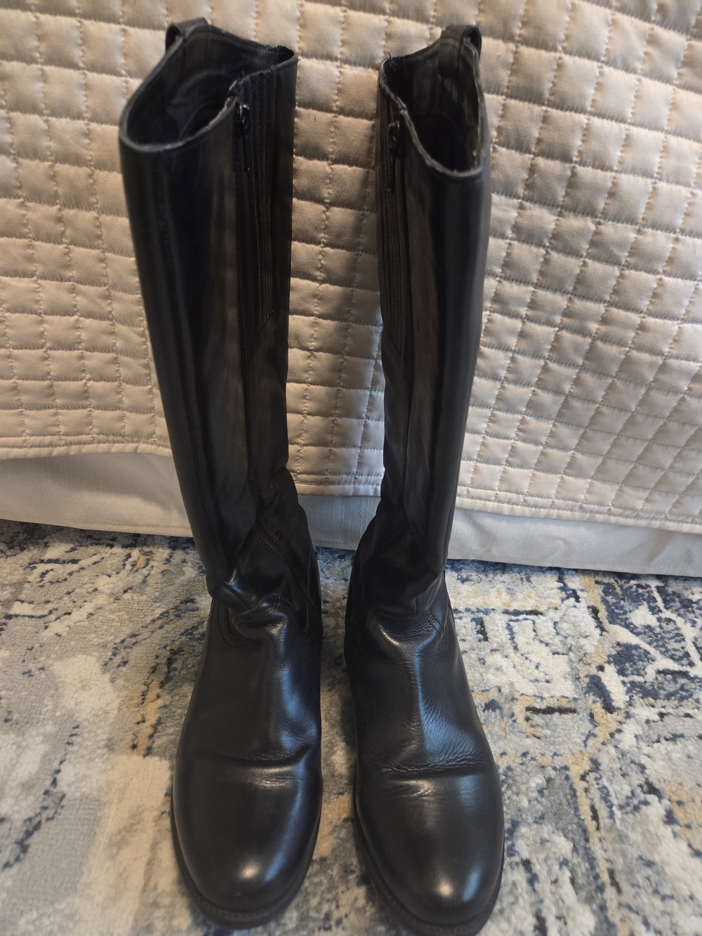 Clarks Black Leather Heeled Riding Boots - Picture 3 of 4